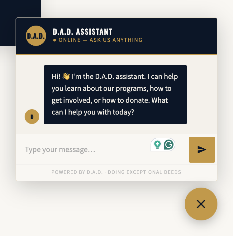 AI chatbot screenshot