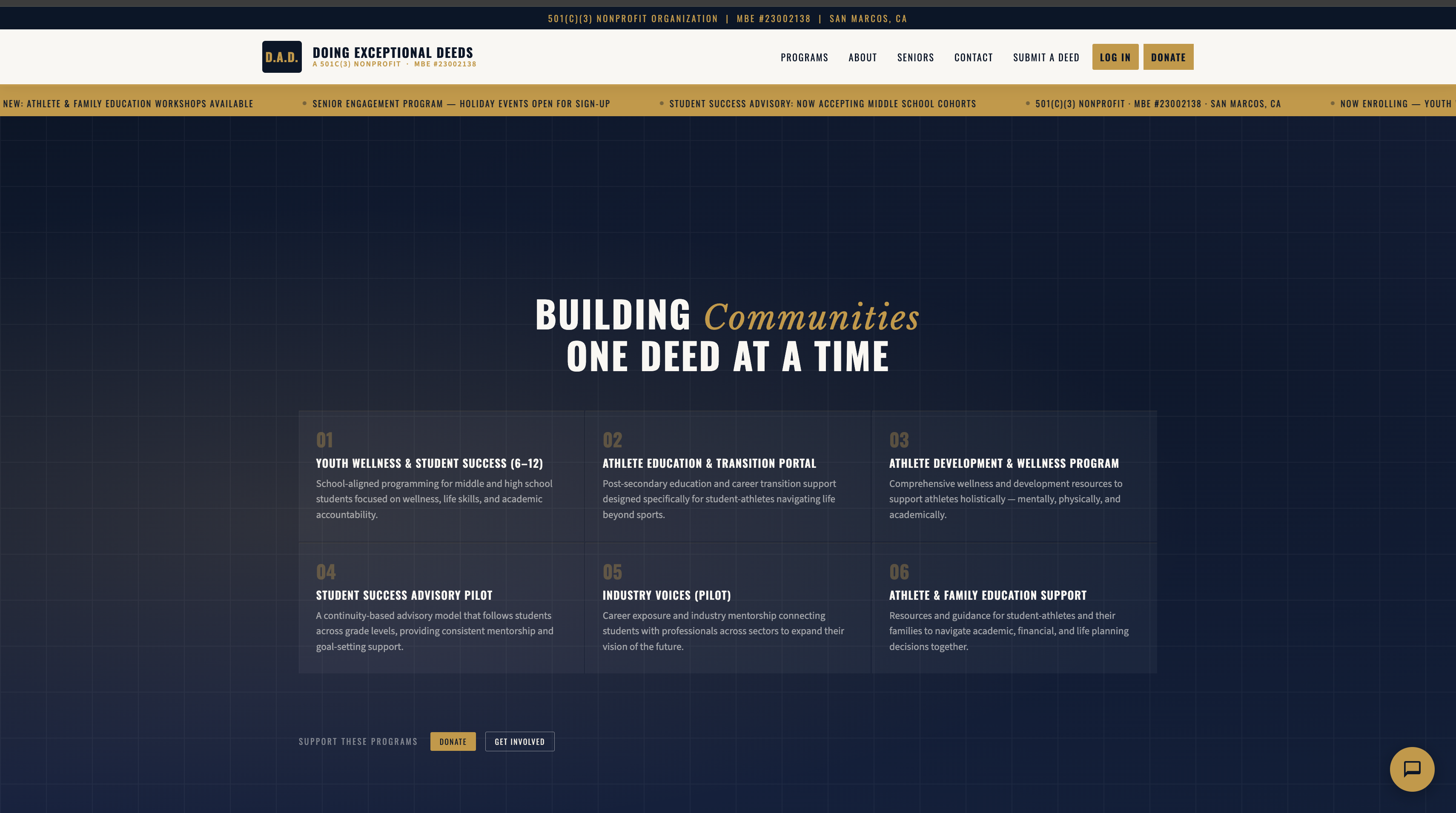 Site redesign screenshot